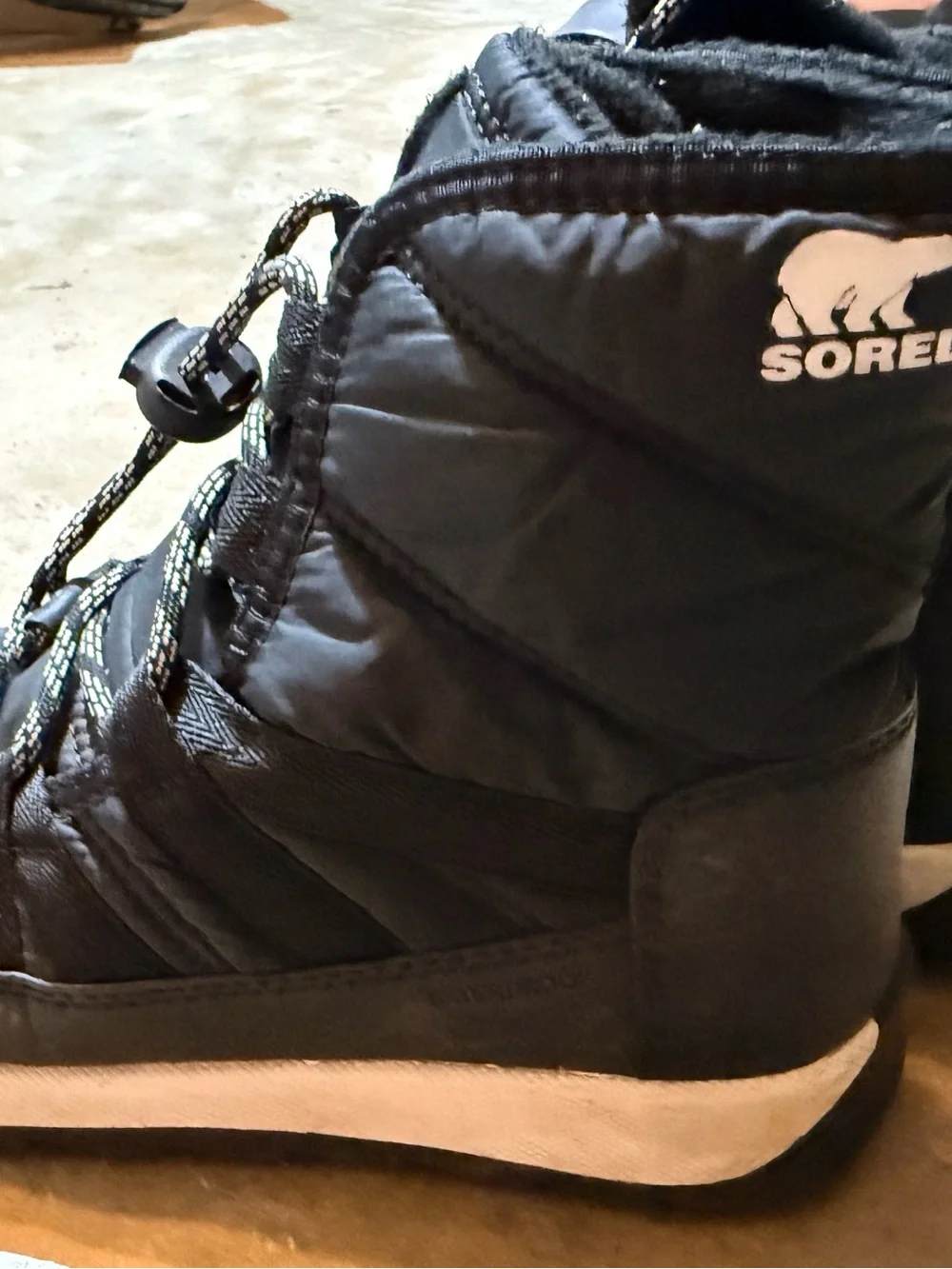 Sorel Kids Black Lace-Up Snow Boots